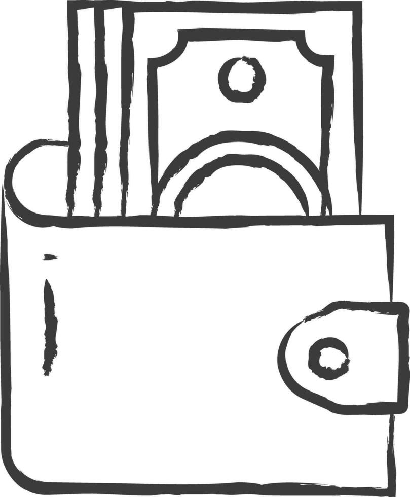 Wallet hand drawn vector illustration