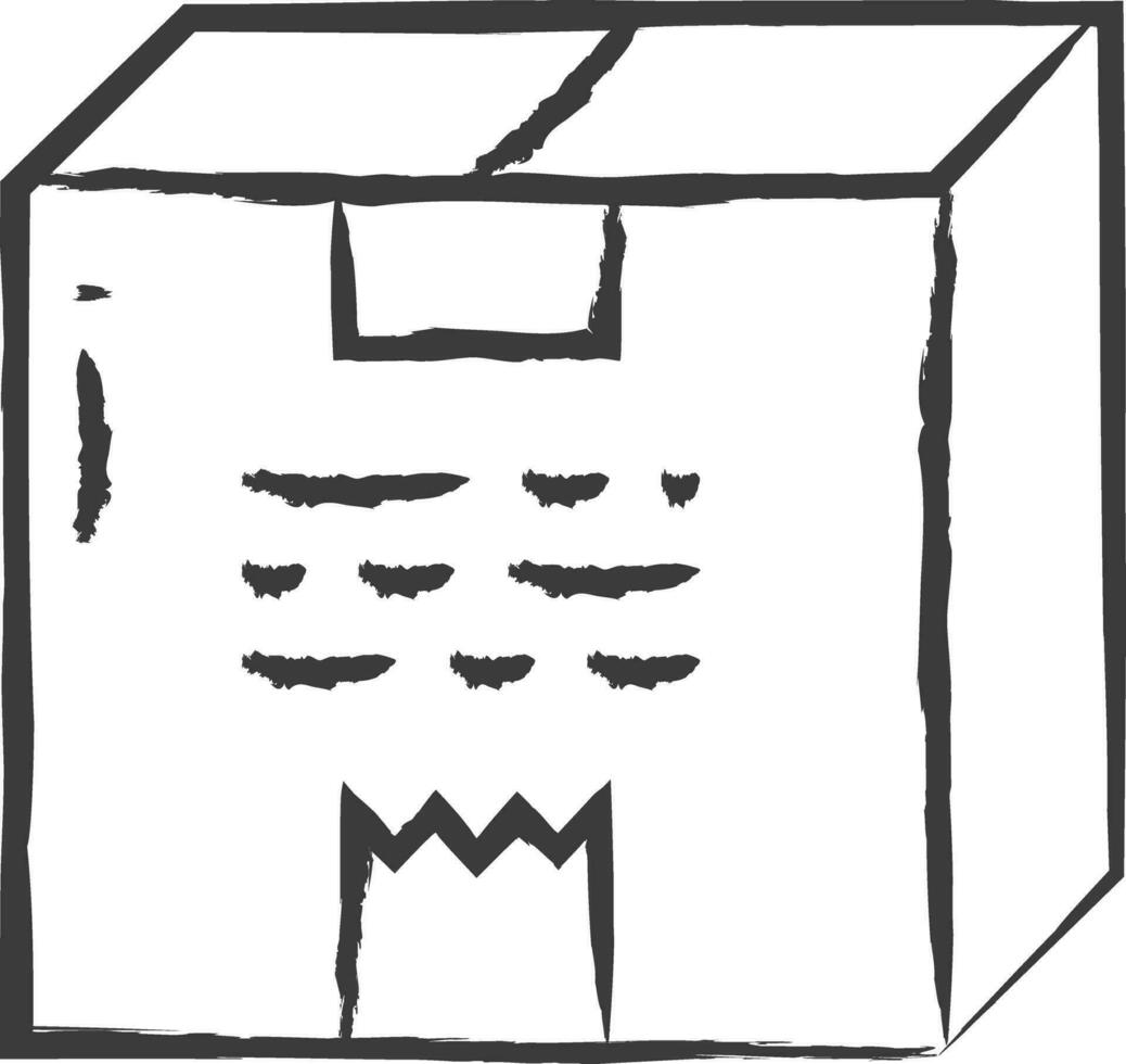Box hand drawn vector illustration