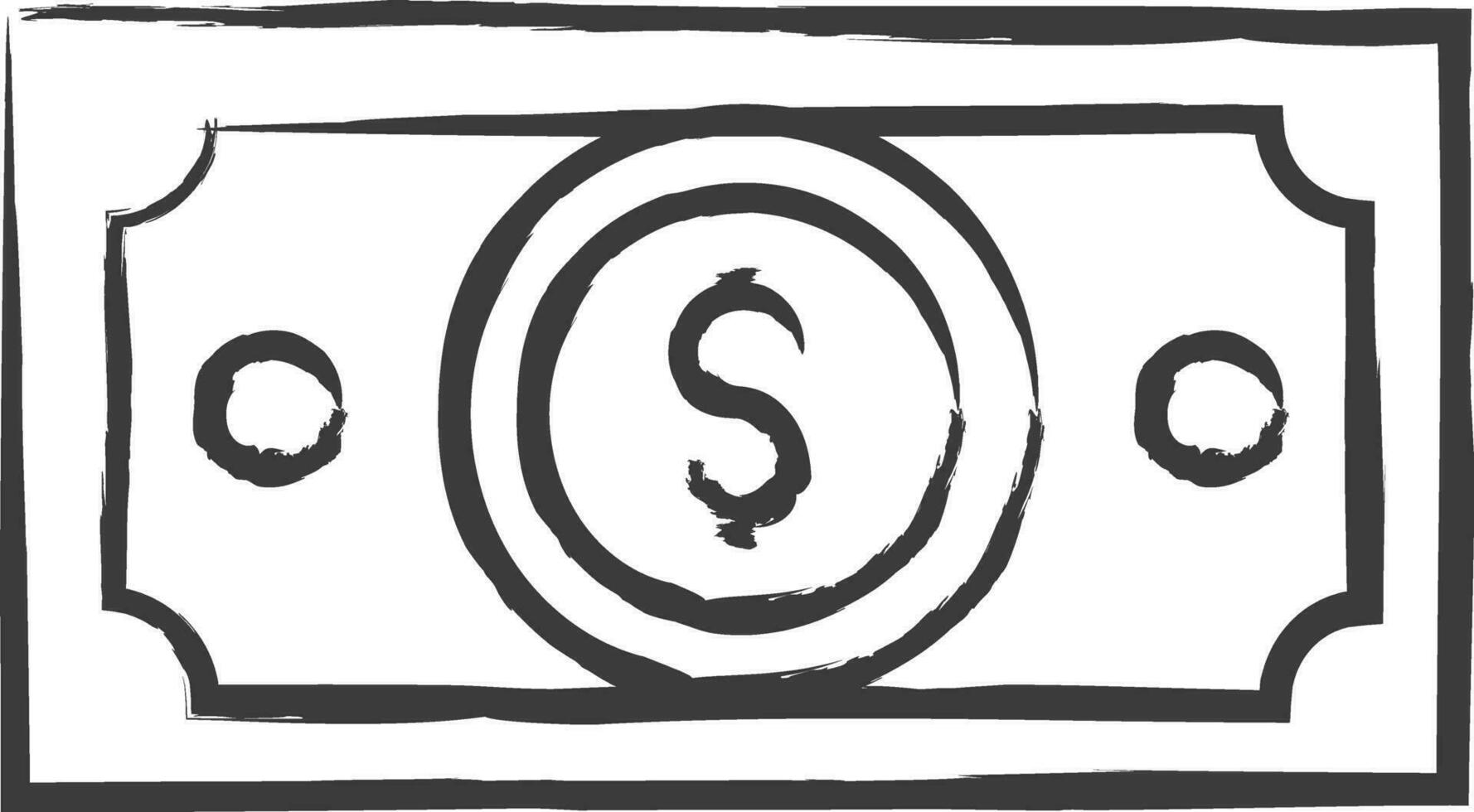 Dollar hand drawn vector illustration