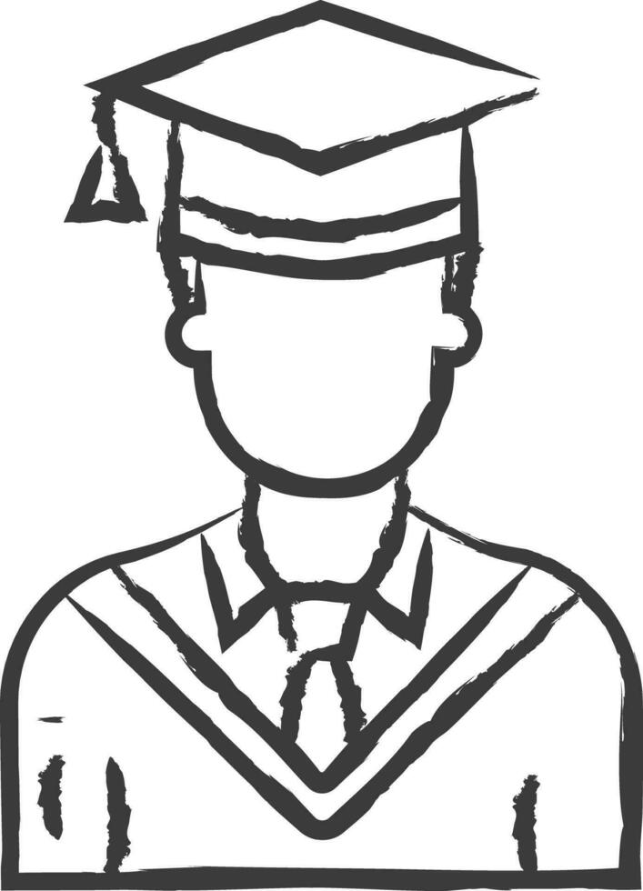 Graduate boy hand drawn vector illustration
