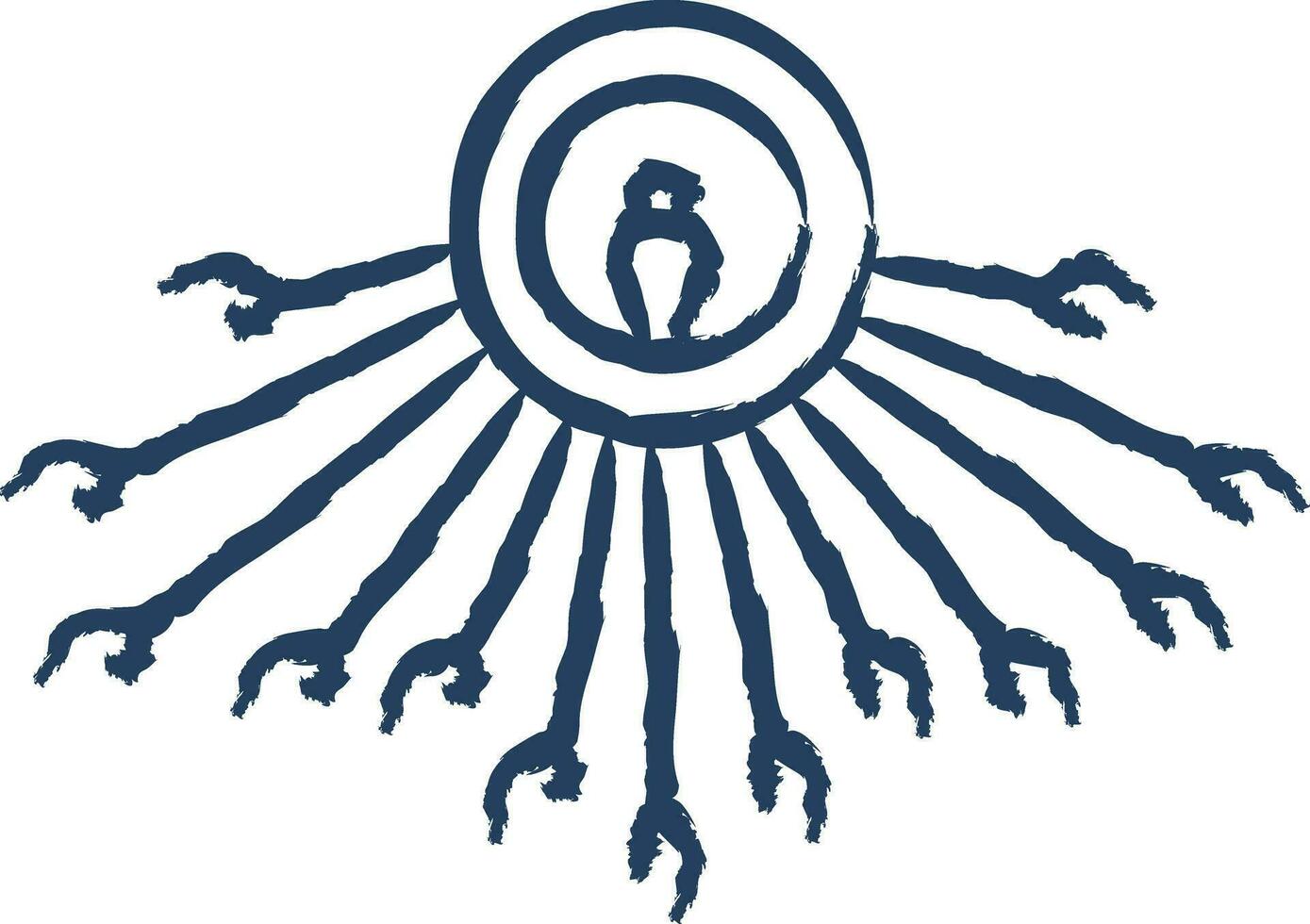 Aten hand drawn vector illustration