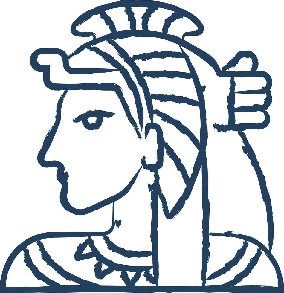 Cleopatra hand drawn vector illustration