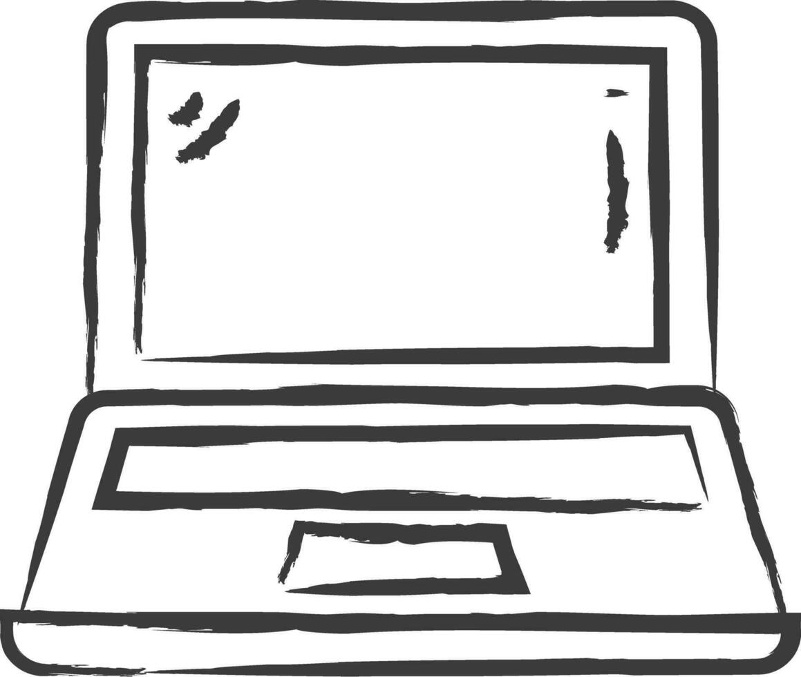 ordenador portátil mano dibujado vector ilustración