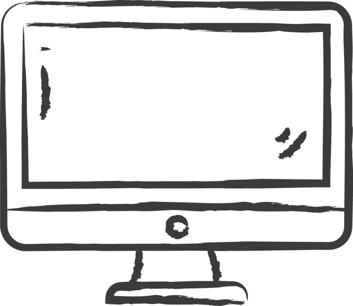 computadora mano dibujado vector ilustración