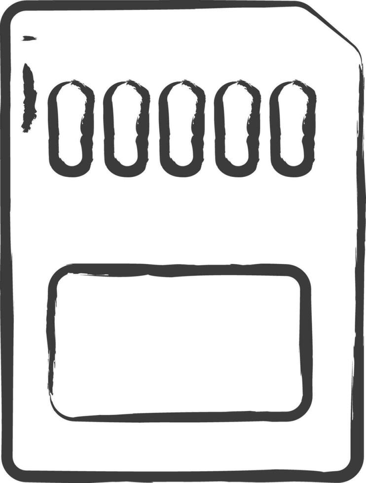 Memory card hand drawn vector illustration