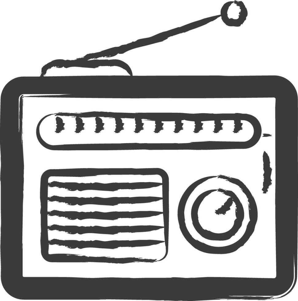 radio mano dibujado vector ilustración