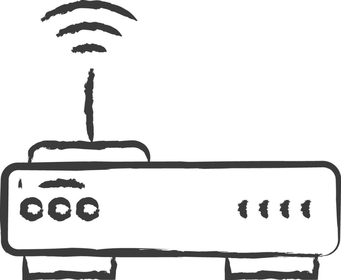 router hand drawn vector illustration