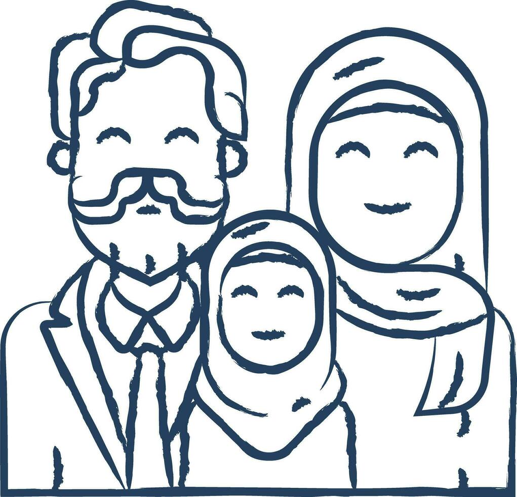 Family hand drawn vector illustration