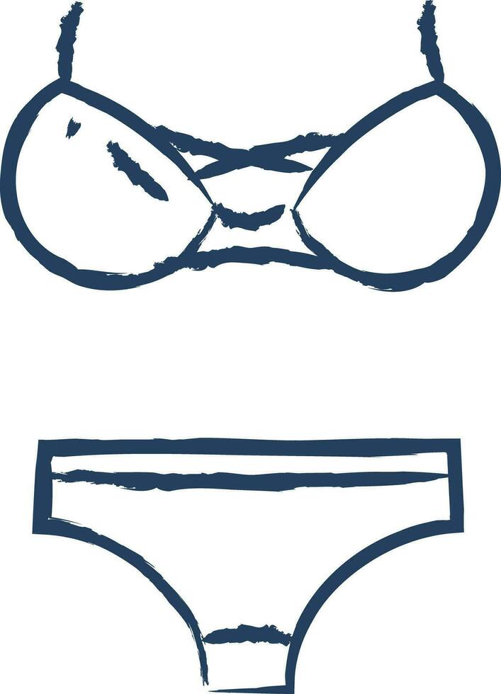 bikini mano dibujado vector ilustración