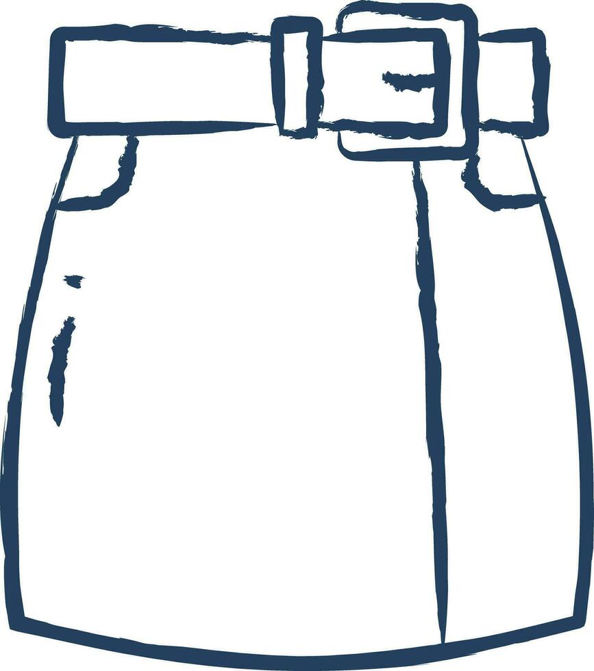 Pencil Skirt hand drawn vector illustration