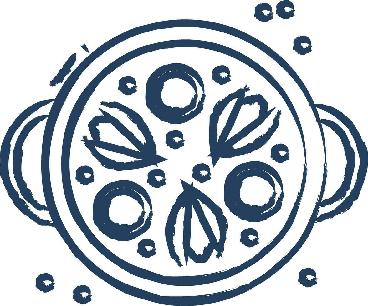 Paella recipes hand drawn vector illustration