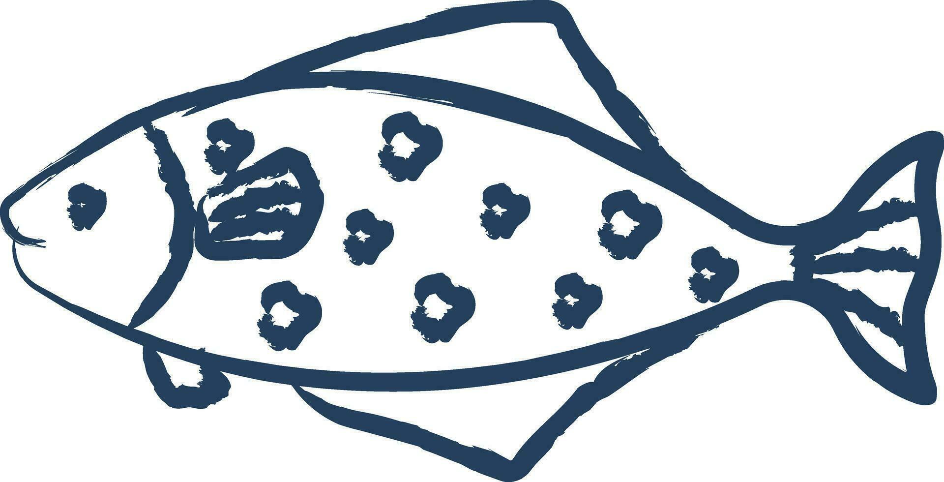 Halibut Fish hand drawn vector illustration