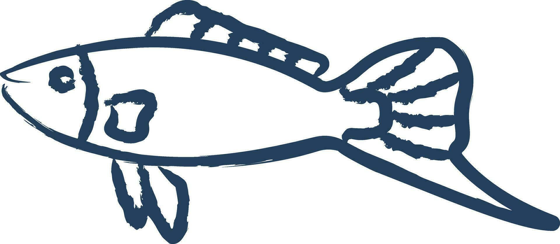 Swordtail Fish hand drawn vector illustration