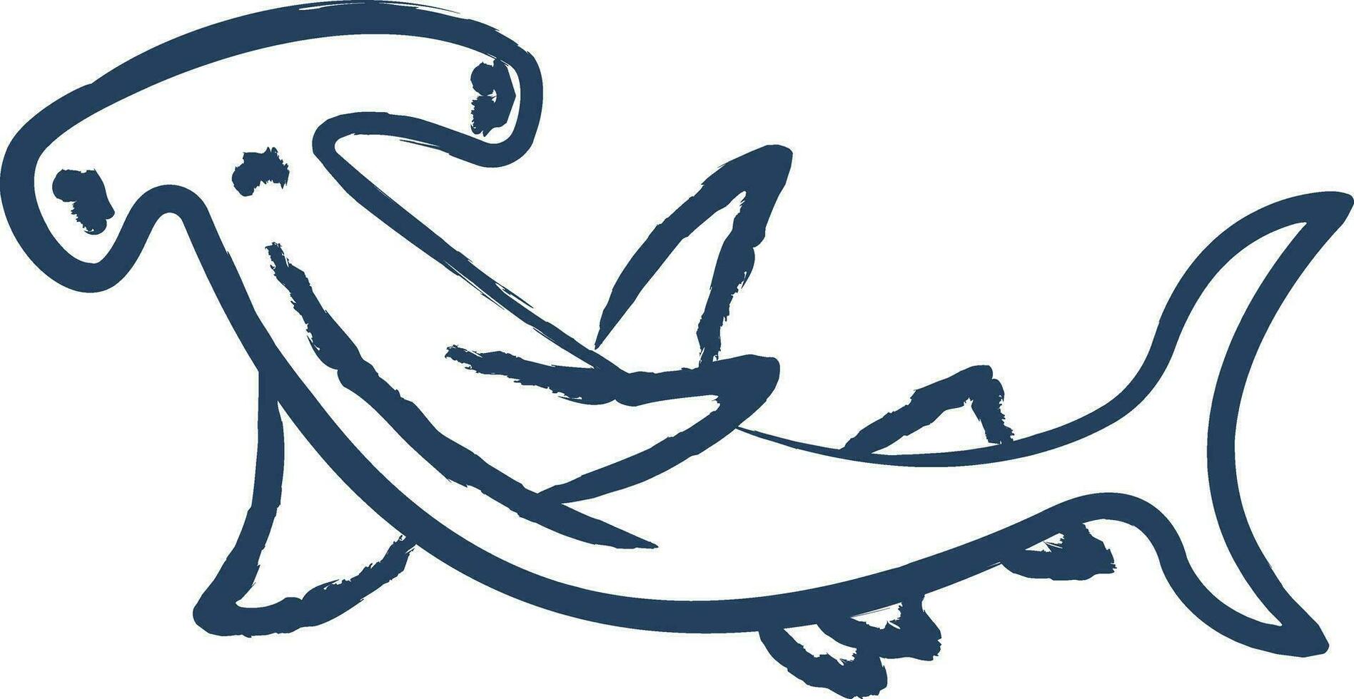 Hammerhead Fish hand drawn vector illustration