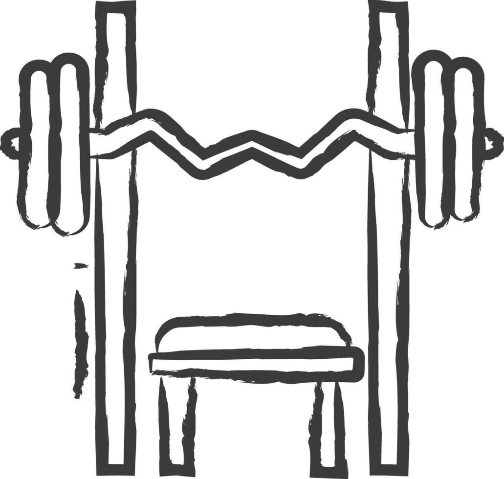 Bench press hand drawn vector illustration