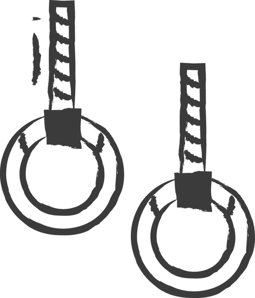 Gymnastic Rings hand drawn vector illustration