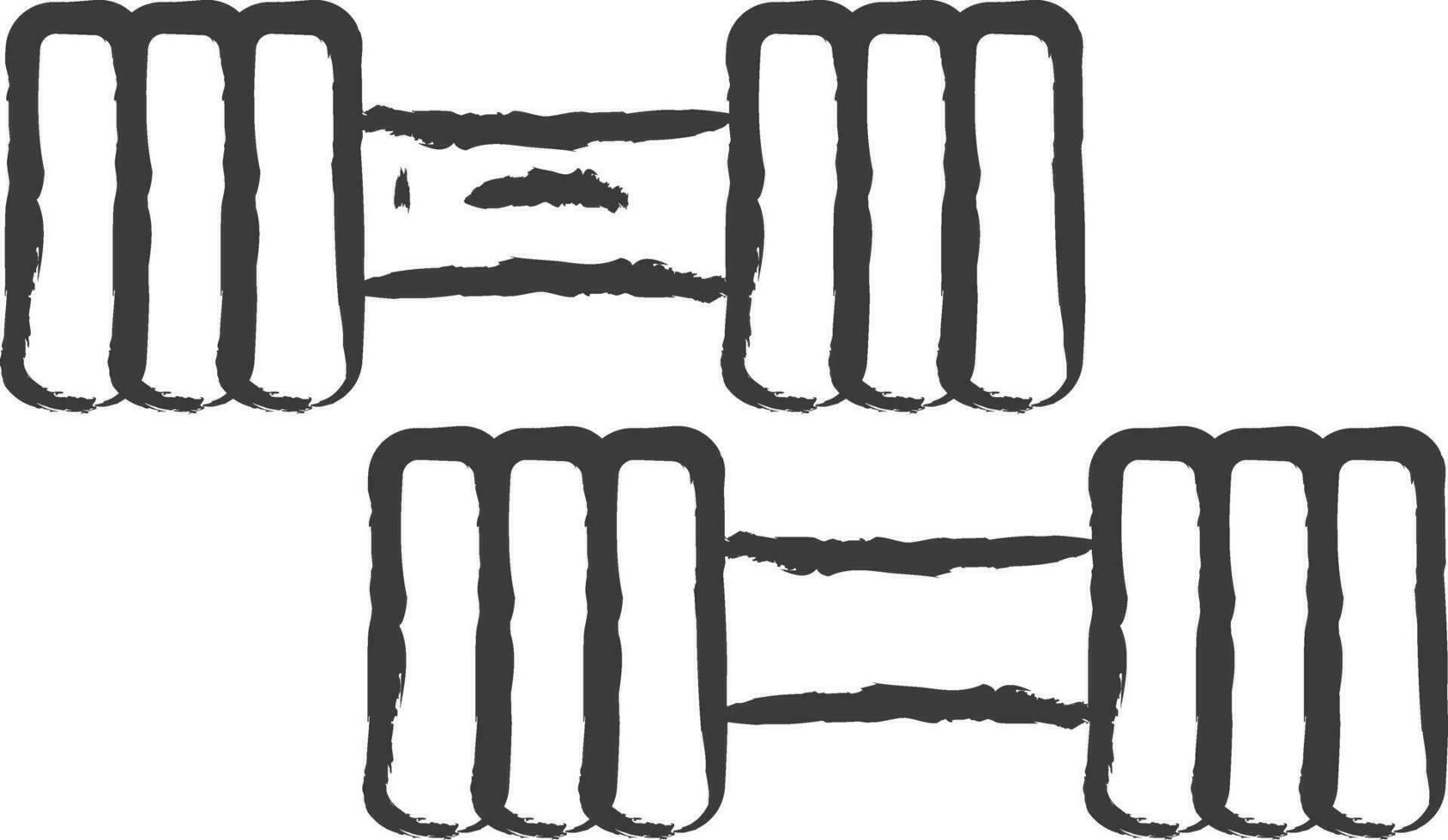 Dumbbells hand drawn vector illustration