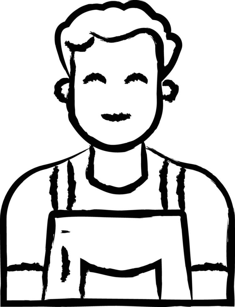 Man chef hand drawn vector illustration