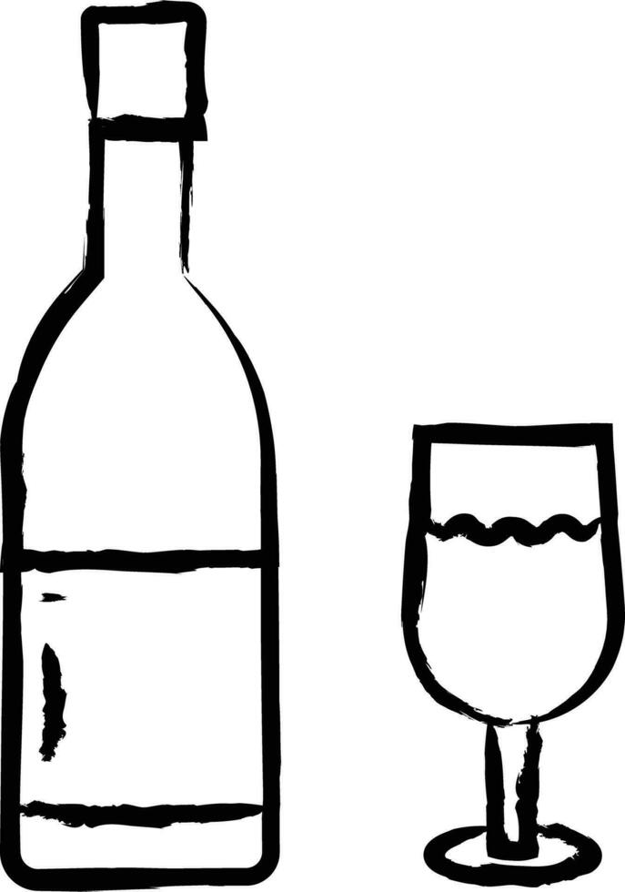 vino botella mano dibujado vector ilustración