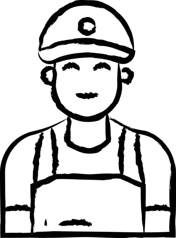 Waiter Man hand drawn vector illustration