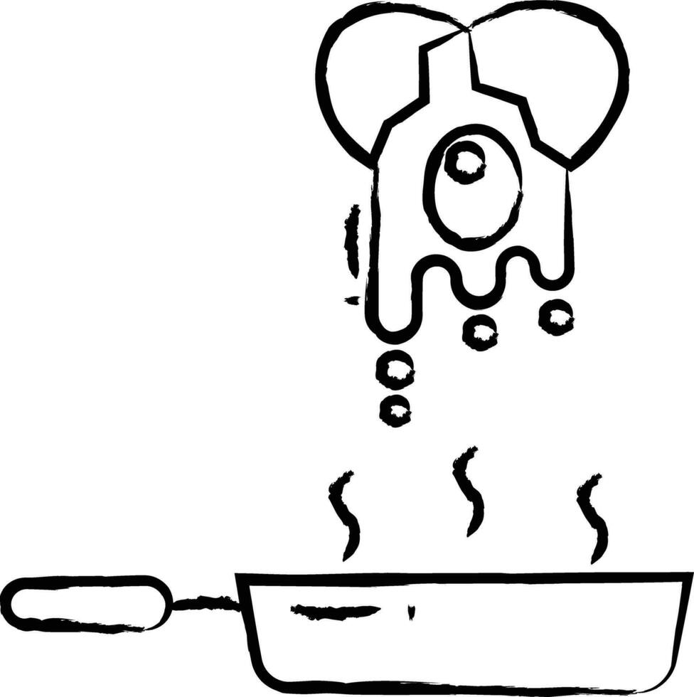 pan omelet hand drawn vector illustration