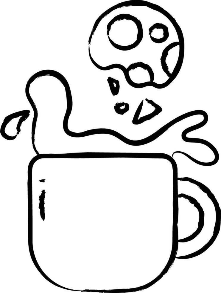 Milk and cookies hand drawn vector illustration