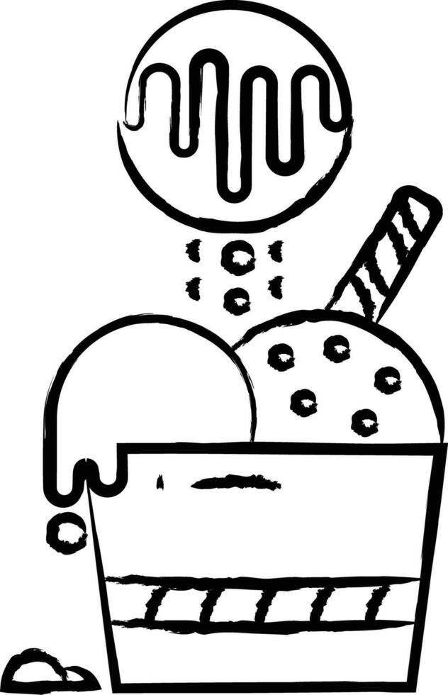 cucharón helado mano dibujado vector ilustración