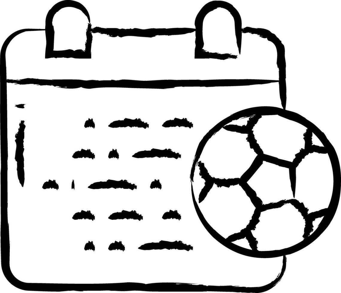 football calendar hand drawn vector illustration 34033043 Vector Art at