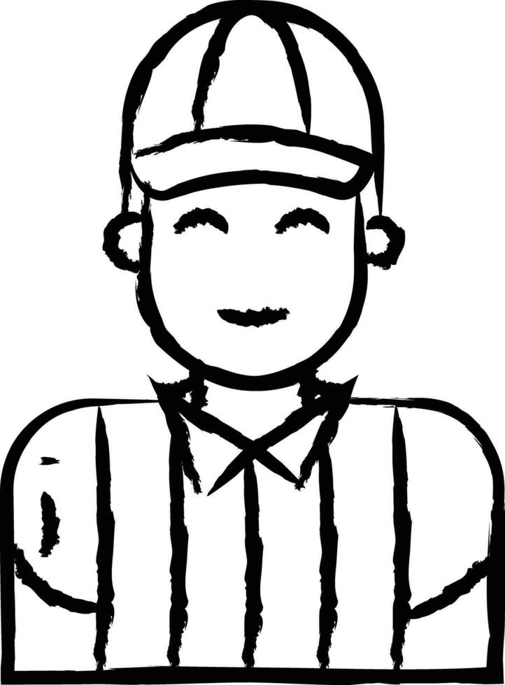 Referee hand drawn vector illustration