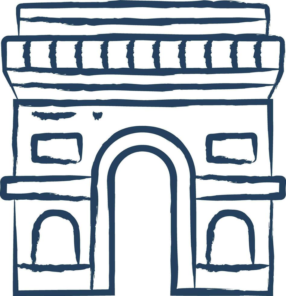 Arc De Triomphe. hand drawn vector illustration