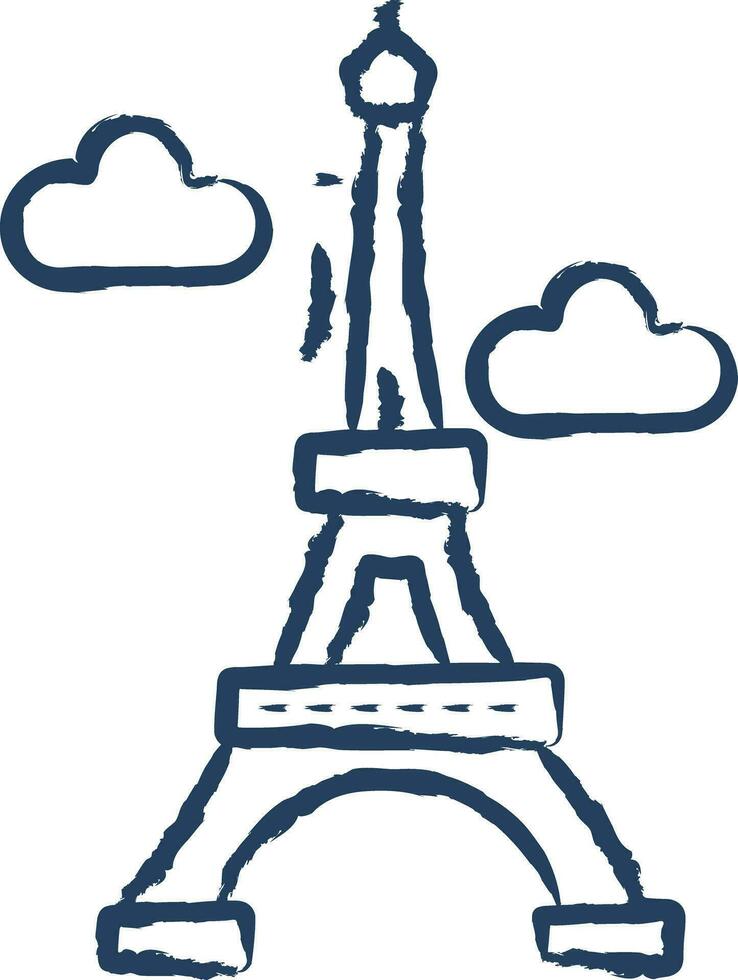 Eiffle tower hand drawn vector illustration