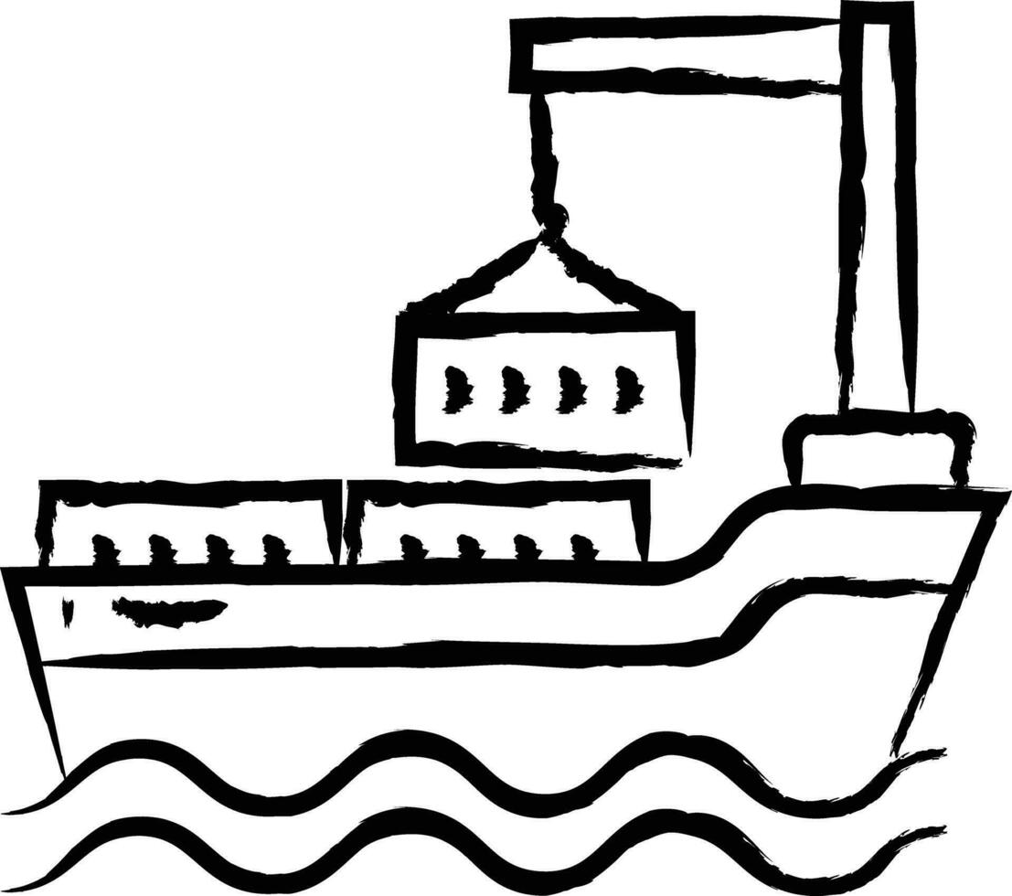 Ship hand drawn vector illustration