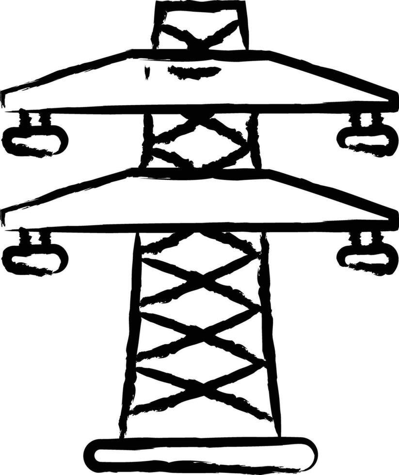 Power Line hand drawn vector illustration