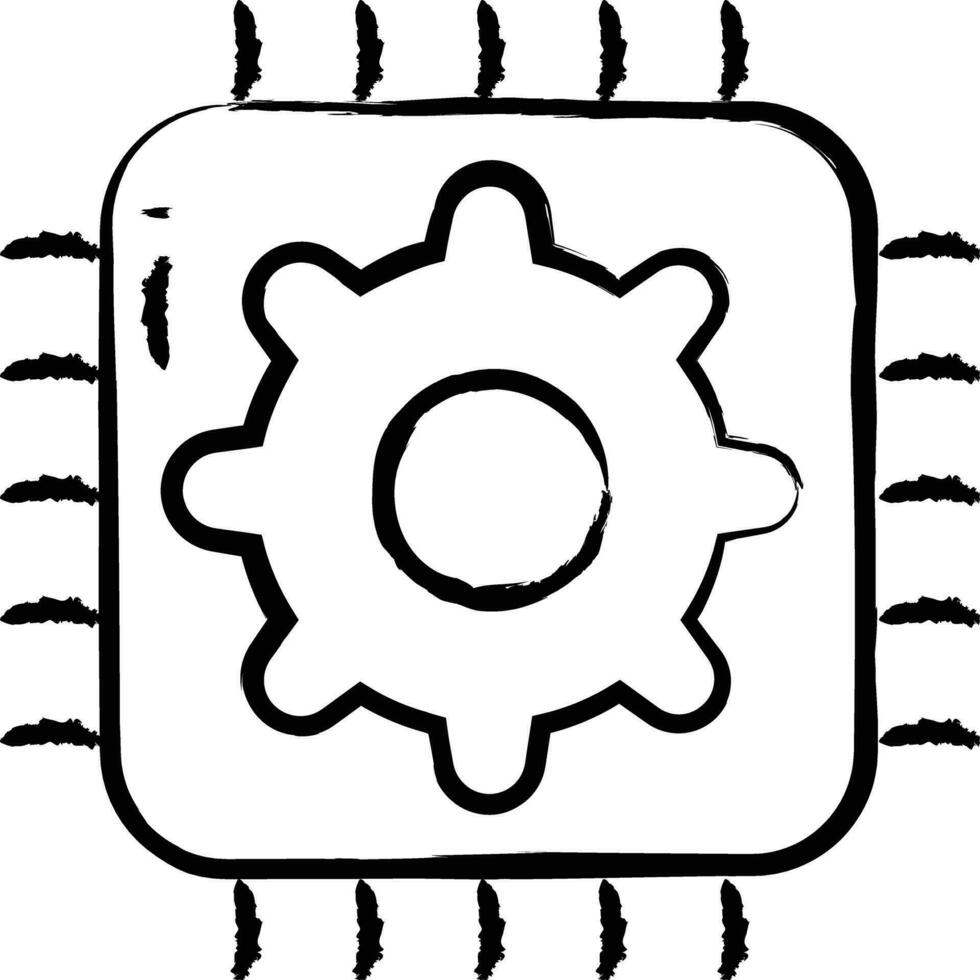 Cpu setting hand drawn vector illustration