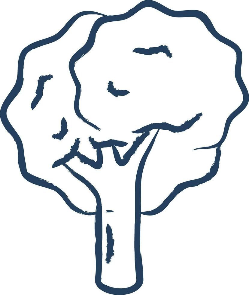 árbol mano dibujado vector ilustración