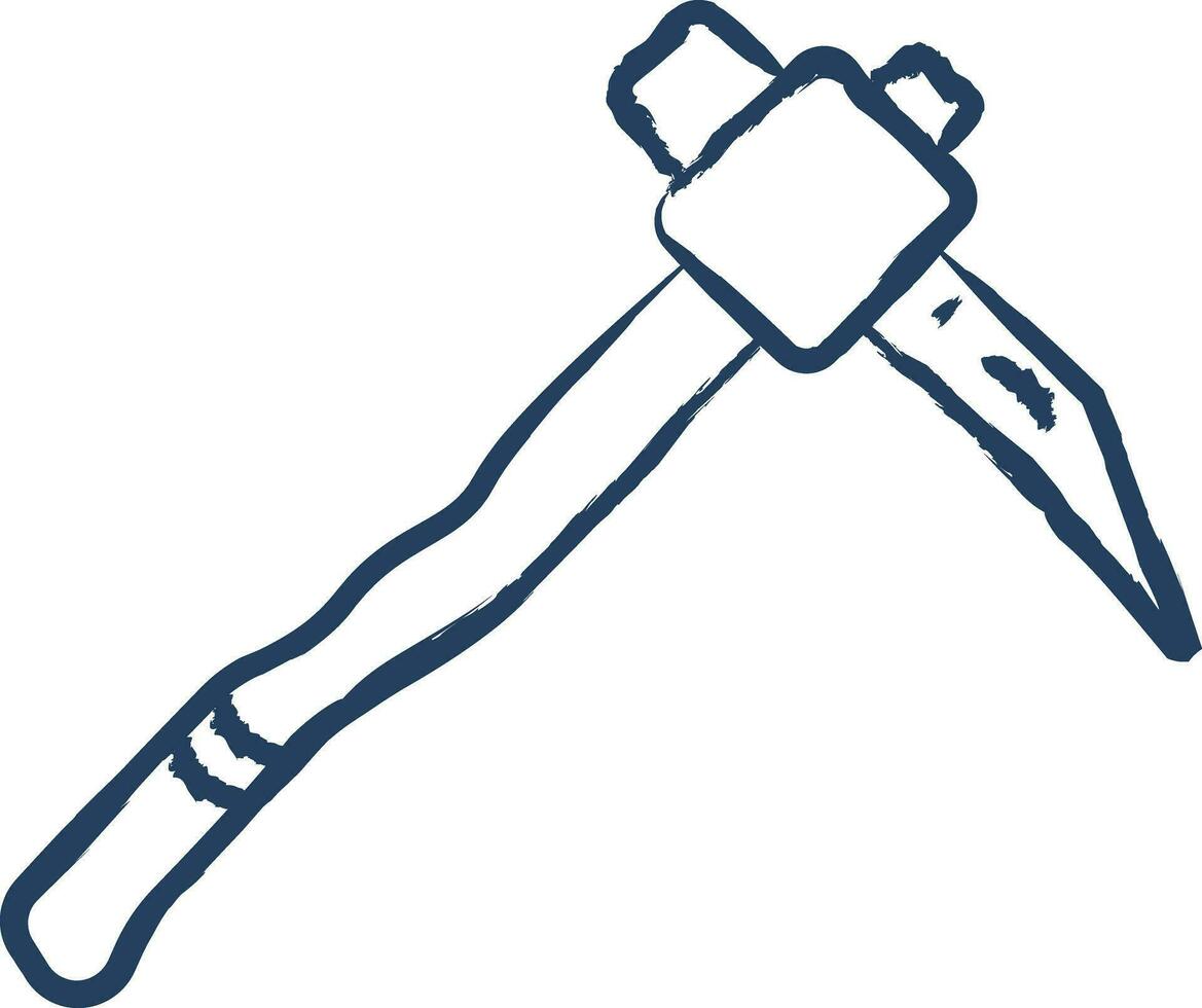 Pickaxe hand drawn vector illustration