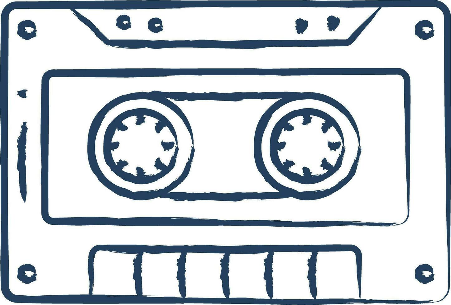 Cassette hand drawn vector illustration