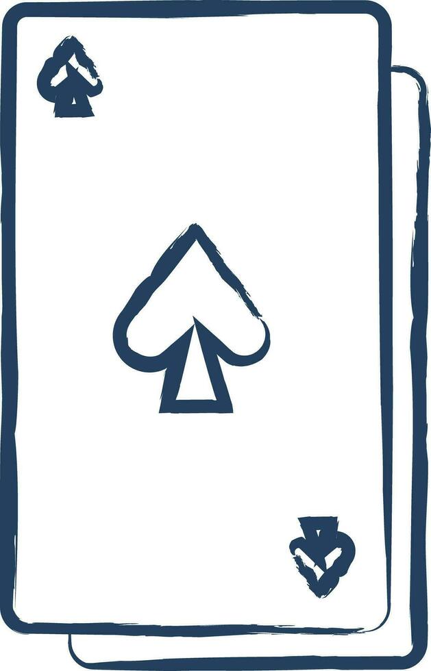 playing card hand drawn vector illustration