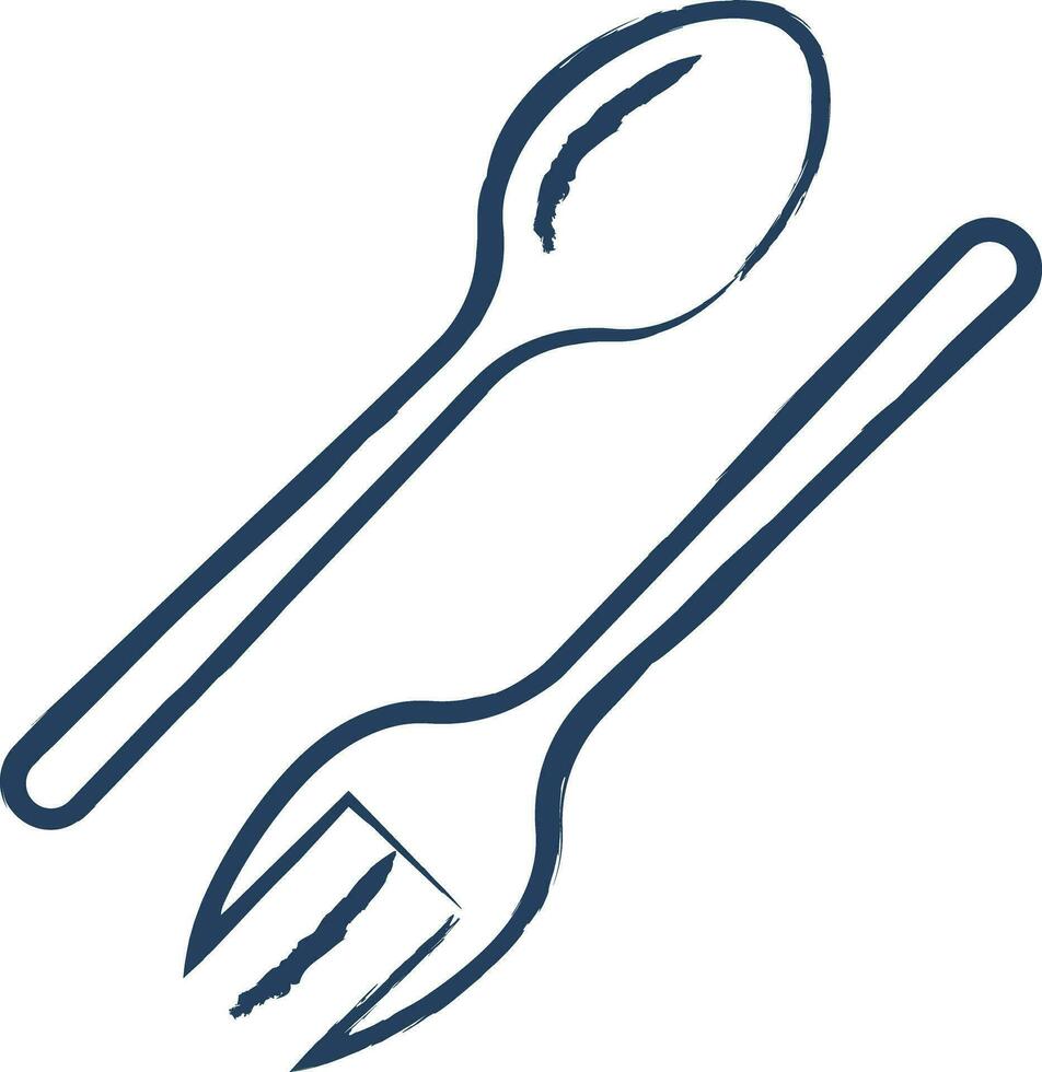 cuchara y tenedor mano dibujado vector ilustración