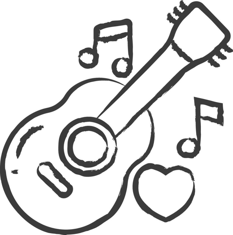 guitarra mano dibujado vector ilustración