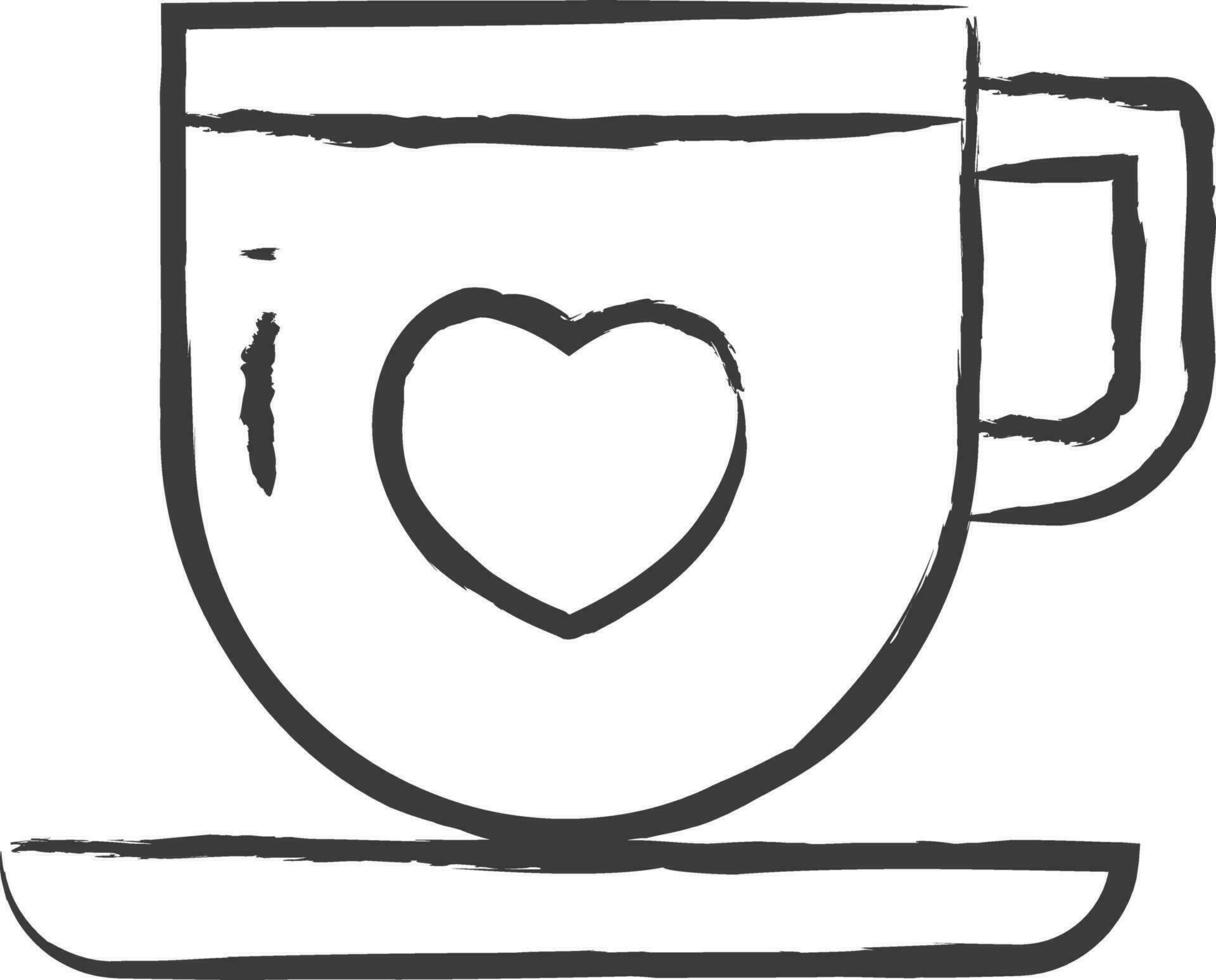 té taza mano dibujado vector ilustración