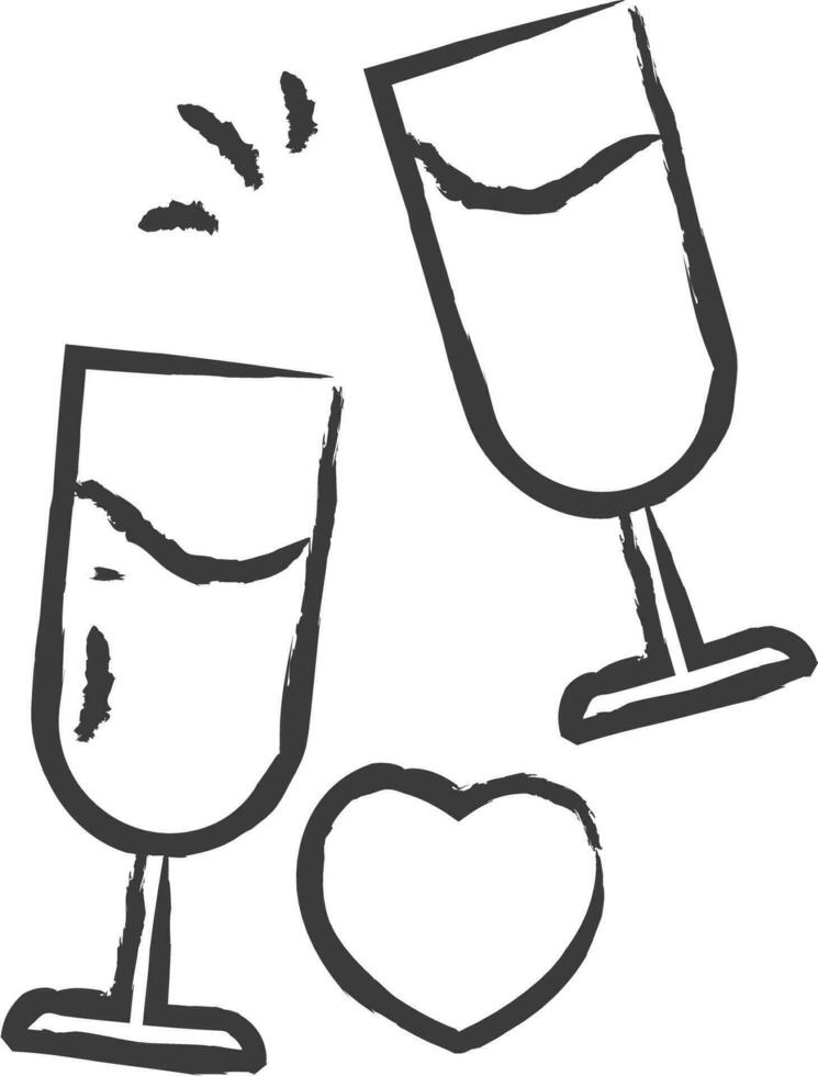 Wine Glass hand drawn vector illustration