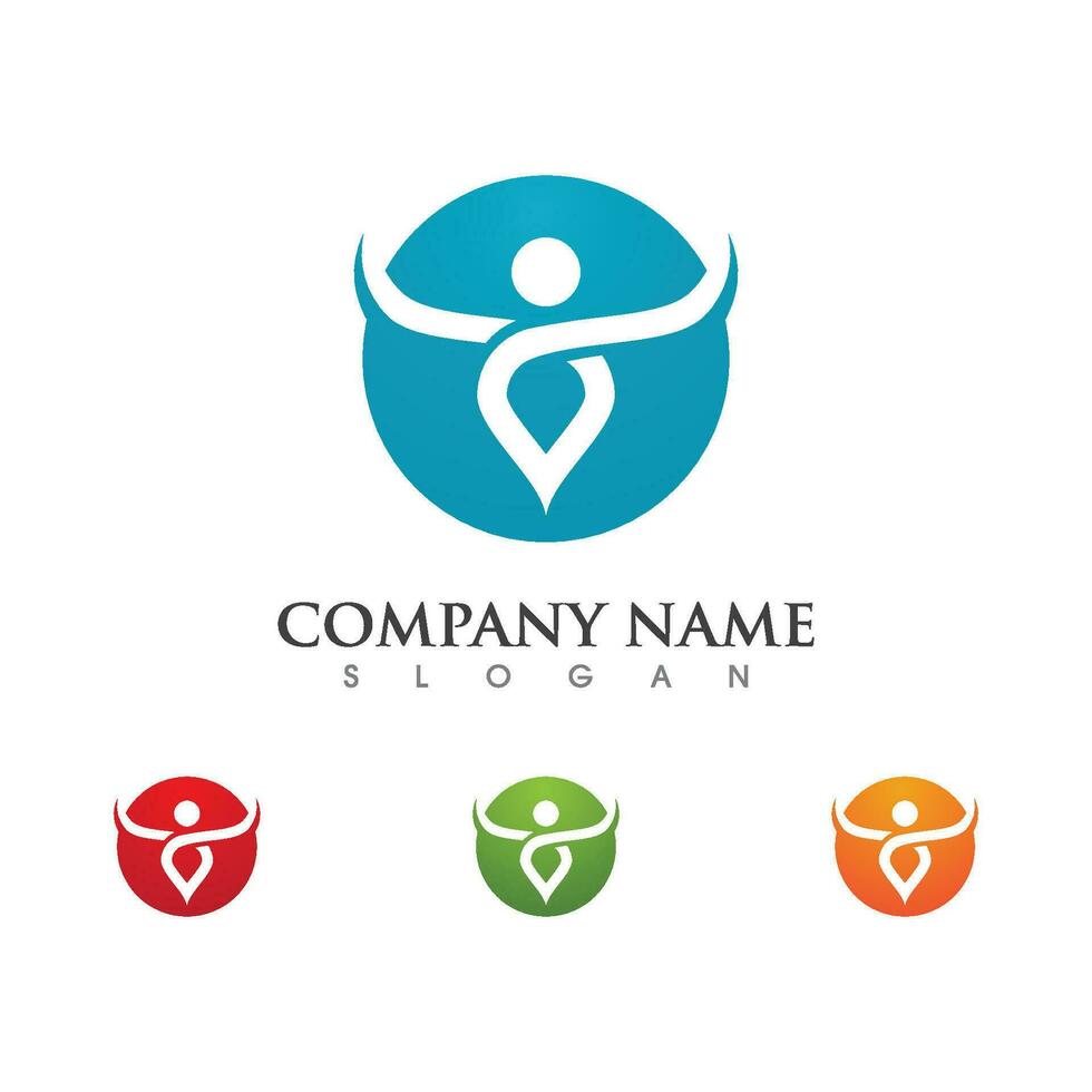 Human character logo sign vector