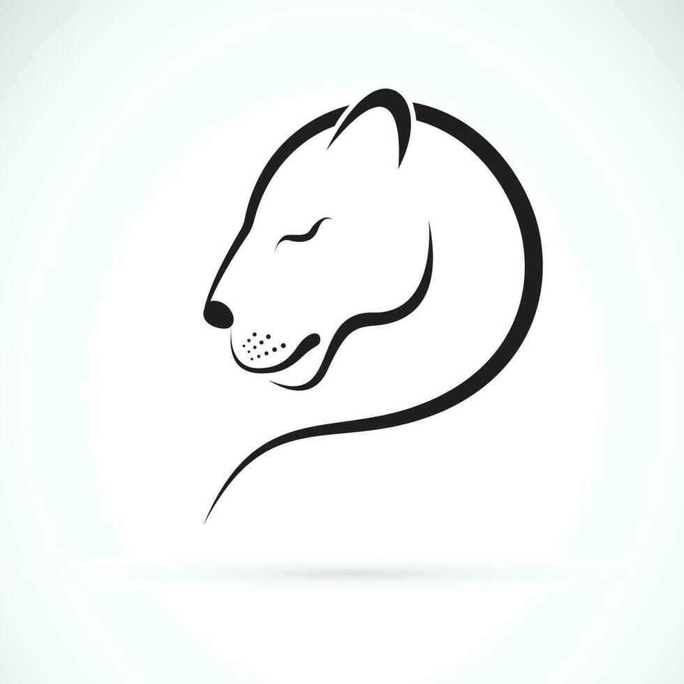 Vector of female lion design on white background. Wild Animals. Female lion logo or icon. Easy editable layered vector illustration.