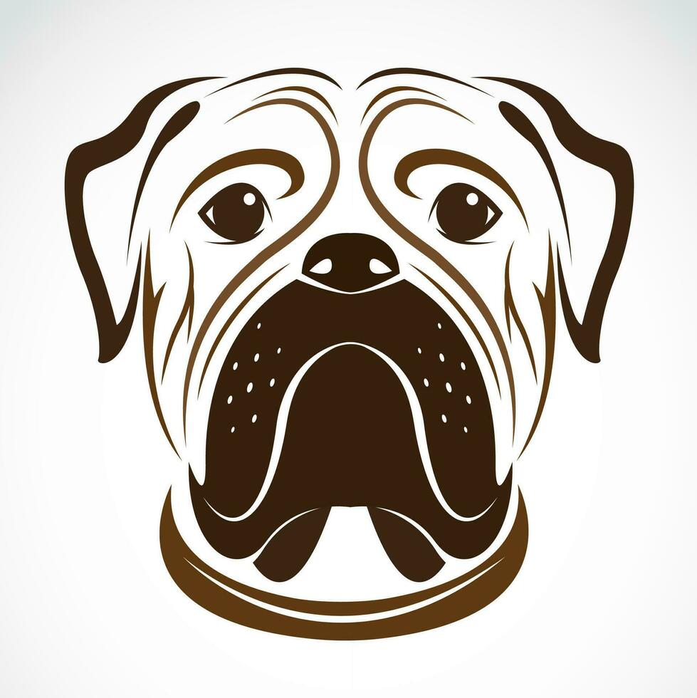 Vector of a dog head on white background. Pet.