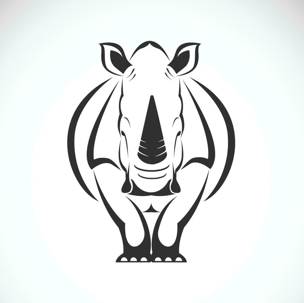 Vector of rhino on white background., Wild Animals. Easy editable layered vector.
