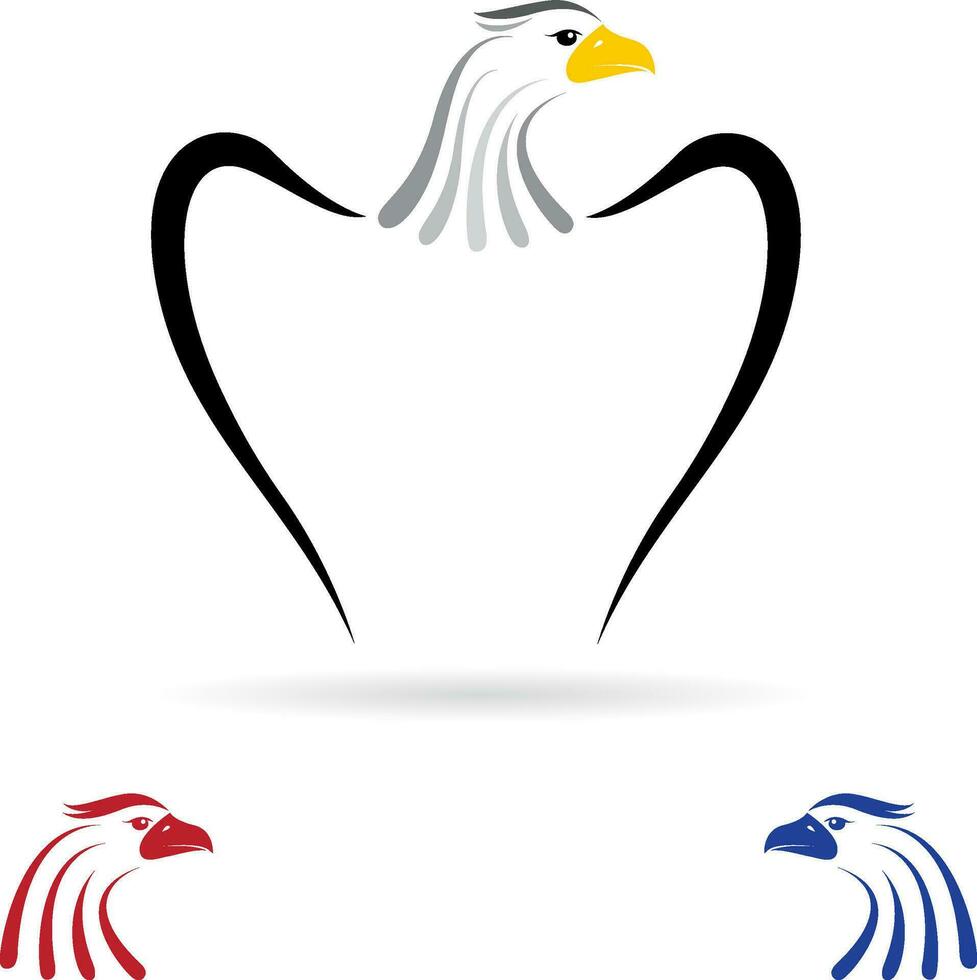 Vector of an eagle on white background. Birds. Wildlife Animals. Easy editable layered vector illustration.