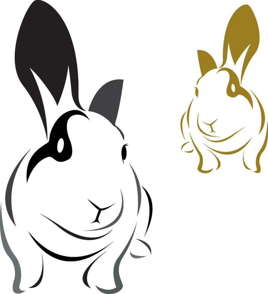 vector de Conejo en blanco antecedentes. fácil editable en capas vector ilustración. salvaje animales