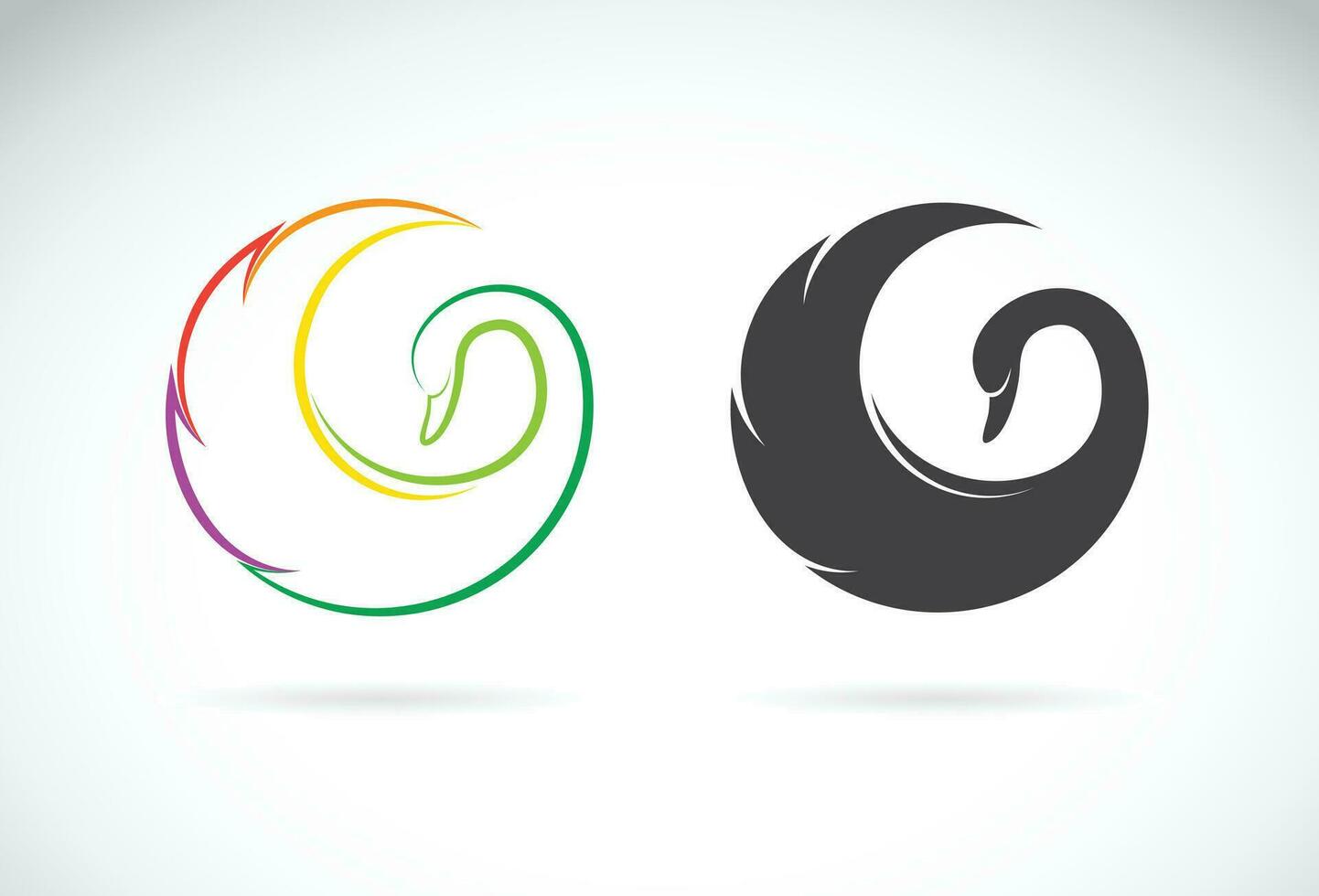 Vector of swan design on a white background.