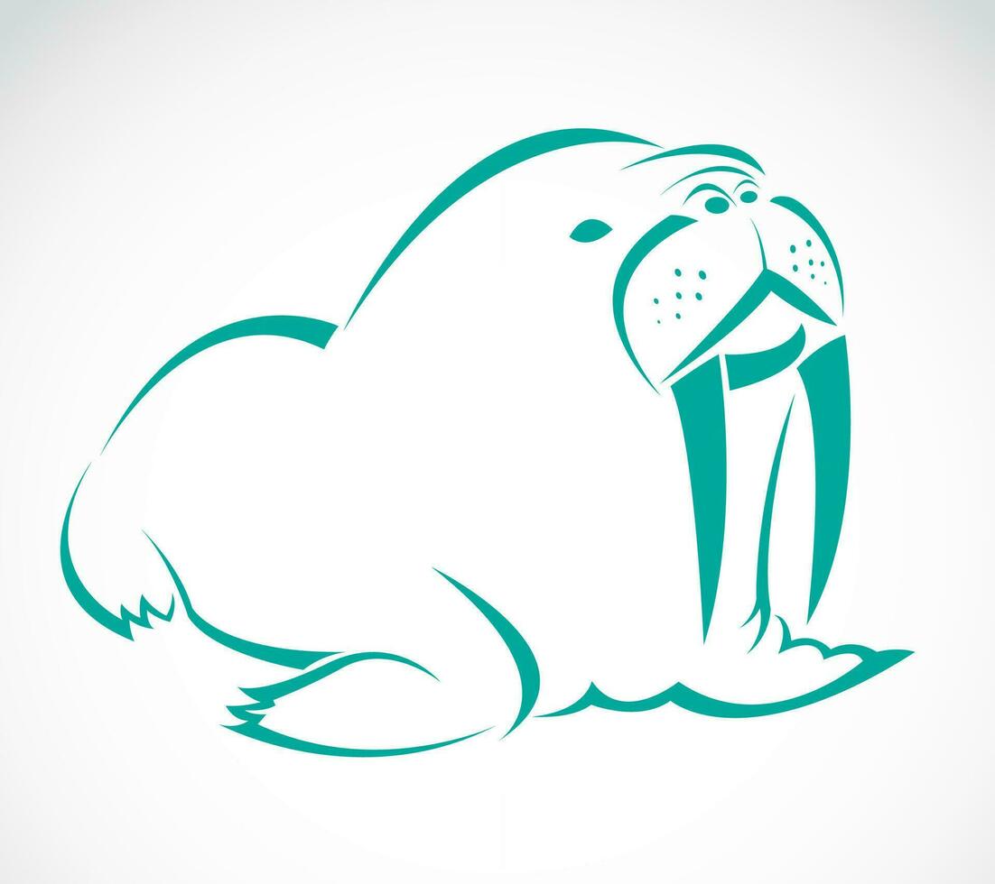 Vector of sea lion on white background. Easy editable layered vector illustration. Wildlife Animals.